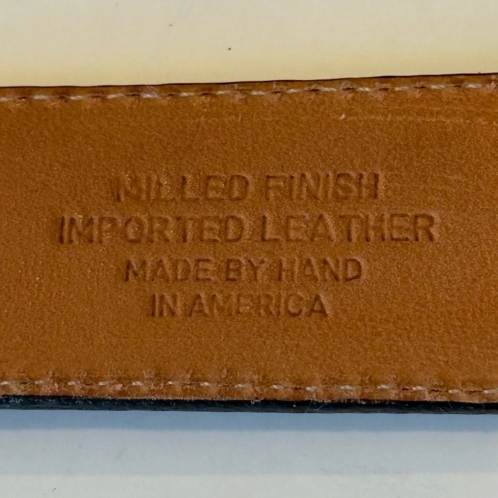 Martin Dingman Milled Finish Leather Black W/ Solid Brass Gold Buckle 40